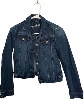 GAP Kids 1969 Blue Denim Collared Button Down Jean Girls Jacket